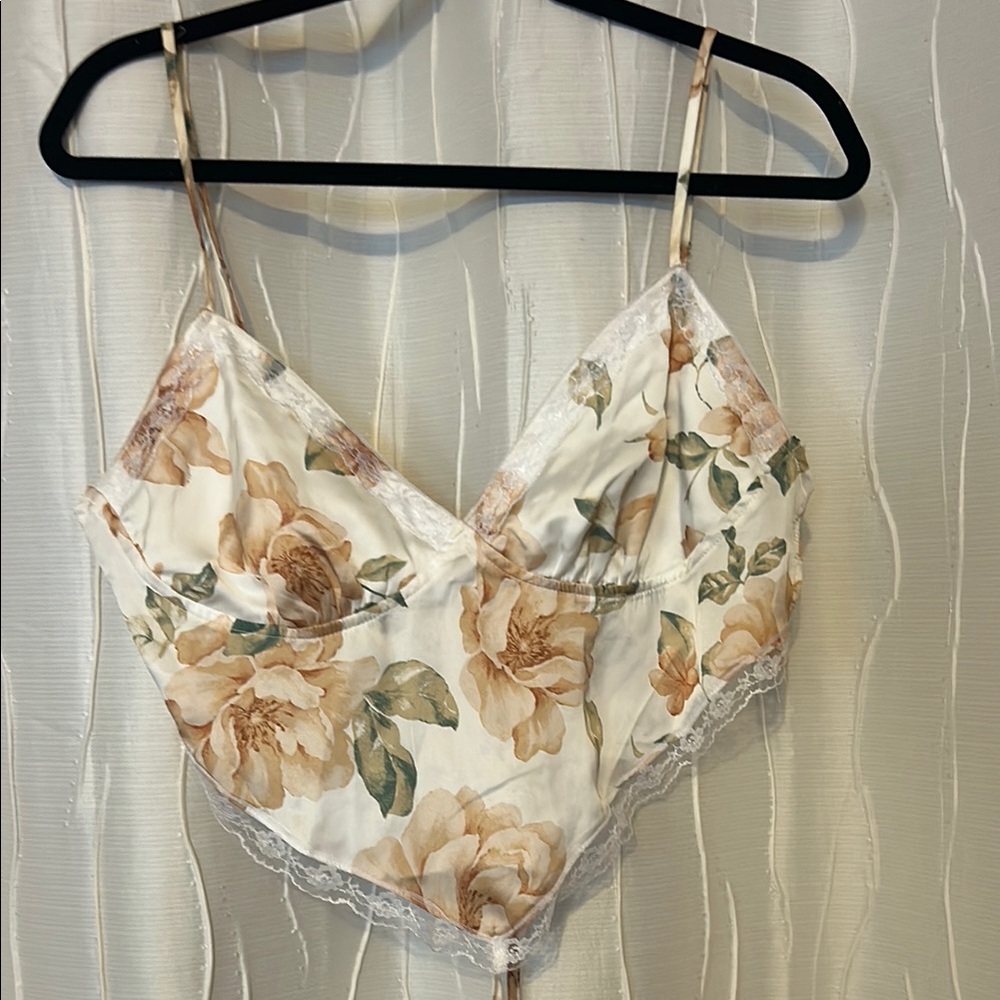 Blue Blush Floral Satin Cami